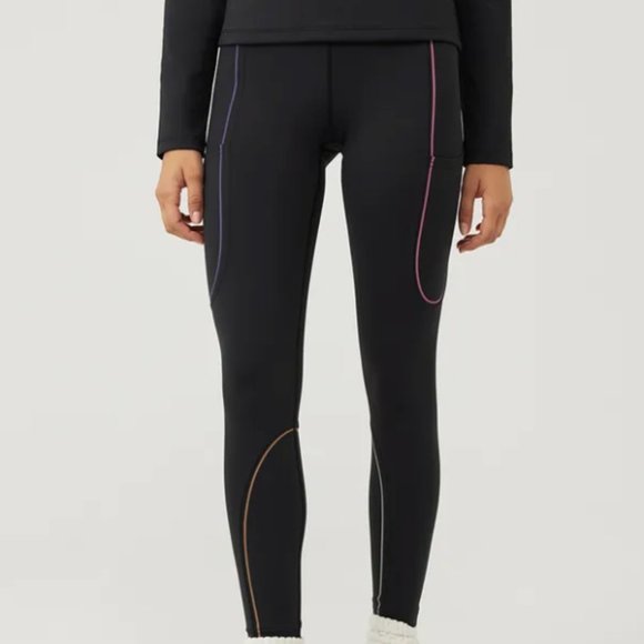 Outdoor Voices 7/8 FrostKnit Leggings in Black/Rainbow Reflective - Picture 1 of 6